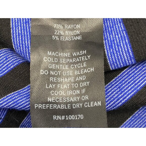 SANDRO Studio Women Crop Blazer Button Front Sz M Blue Black Stripe Office 54-18 - Picture 6 of 9